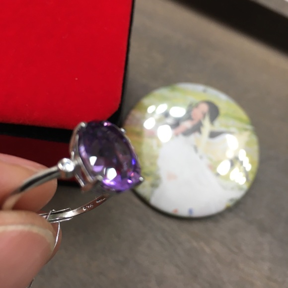 NEW Certified 5CT Amethyst S925 Silver Ring - Picture 7 of 17